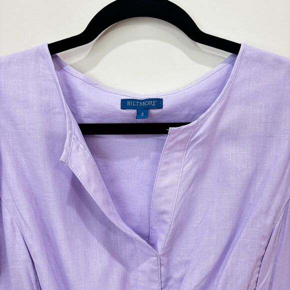 Biltmore Purple Maxi Dress sz S Linen Tiered Boho Cottagecore Romantic Pastel - Picture 5 of 14